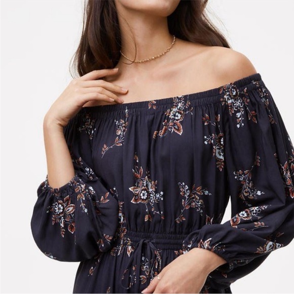 Loft Marigold Off Shoulder Floral Print Dress - Picture 2 of 10